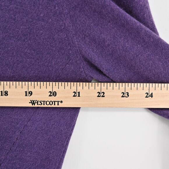 NINA RICCI Sweater Womens Size M Cashmere Blend Purple VNeck‎ Knit Cardigan - Picture 12 of 14